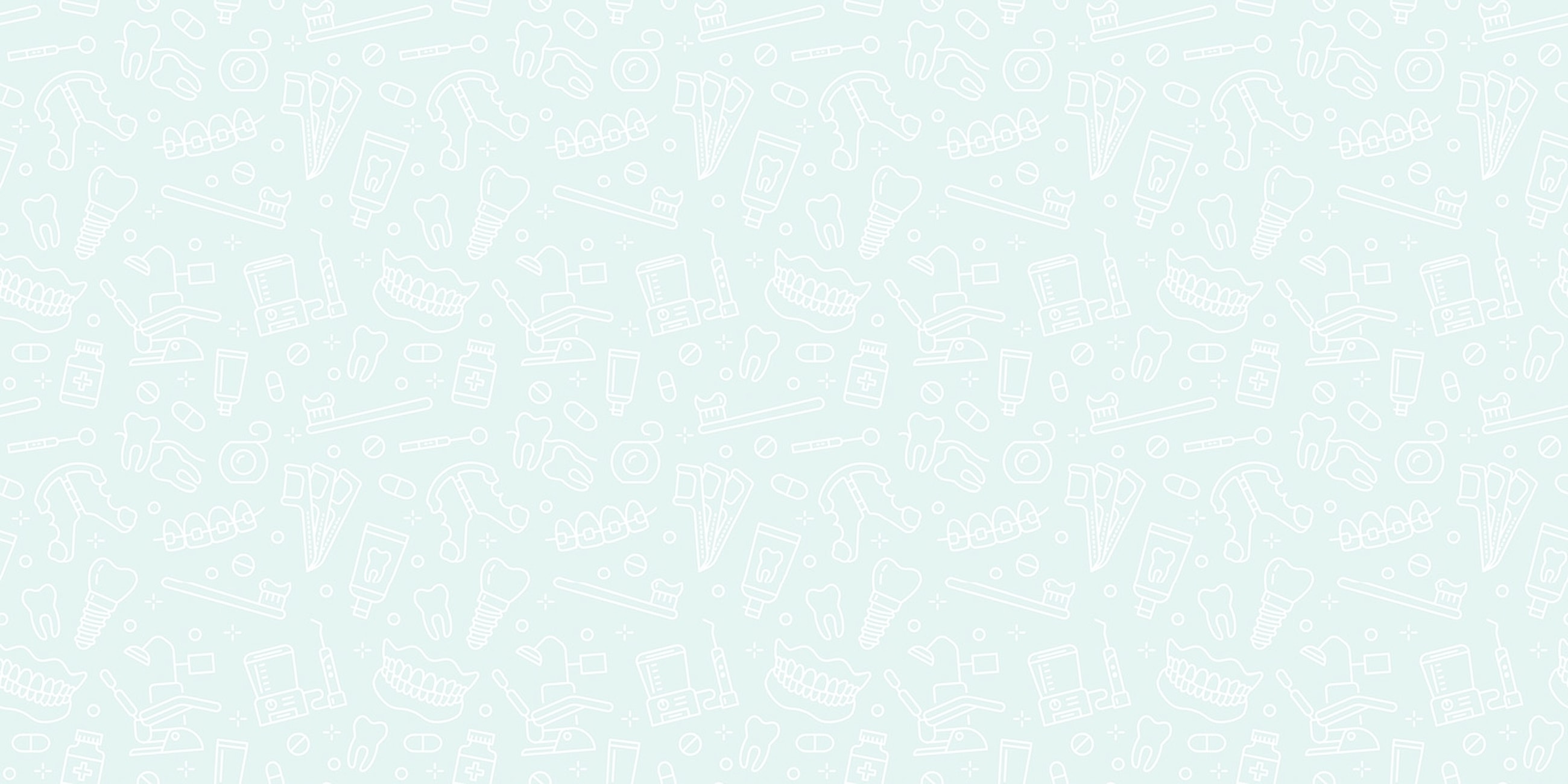 Dentistry-themed pattern with dental tools and teeth.